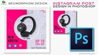 Instagram Post Design In Photoshop | Neumorphism Design | Promotion Product Design | Free PSD