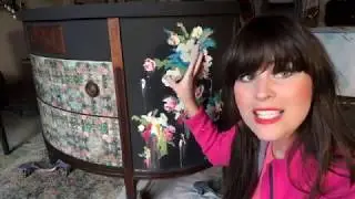 Dresser Makeover With Finger Painted Flowers with The Turquoise Iris