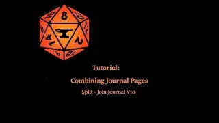 Combining Journal Entries - Foundry VTT v10