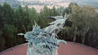 Cerro de la Gloria y Anfiteatro Drone View Mendoza Argentina