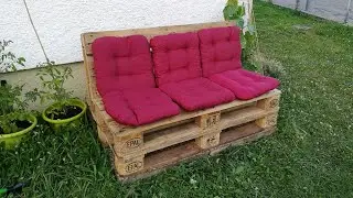 DIY COMFORTABLE PALLET COUCH BUILT IN ONE HOUR - WITH SLOPING  BACKREST
