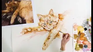 Learn how to paint a loose watercolour cat