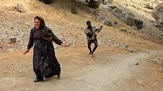 The wild giant attacked Atefa! 😱 | Escape in the heart of the mountains