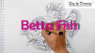 How to Draw Betta Fish - One Line Drawing