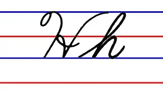 letter H, cursive handwriting practice