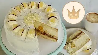 🤩 FRUITY DREAM! 🍍PINEAPPLE-COCOS-CREAM CAKE WITH CHOCOLATE NOUGAT CREAM 🍍 RECIPE BY SUGARPRINCESS 🍍