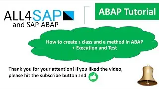 ABAP Tutorial - How to create a class and a method in ABAP + Execution/Test - Object oriented Part 1