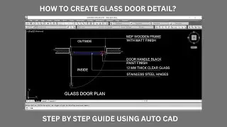 How To Create Wooden Glass Door Plan | Wooden Glass Door Plan | Autocad Drawing