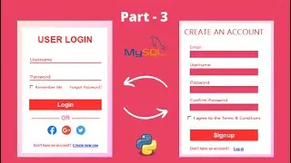 Login Page Linked With Signup Page: User Registration with MySQL | Python Tkinter GUI Project