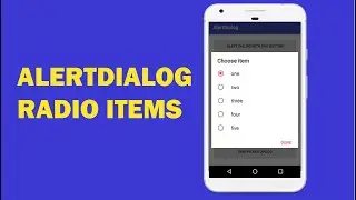 Android tutorial - 49 - How Create AlertDialog with Array List Radio Button Item