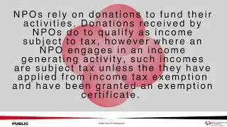 Do non-profit organizations  (NPOs) pay tax? (NPOs) pay taxes.