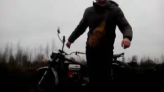Мотоцикл урал с мотором от мотоблока 6.5 сил. Кручу пятаки на разных передачах. Бездорожъе