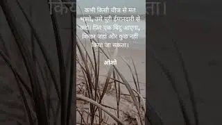 कभी किसी चीज से मत भागो, उसे पूरी ईमानदारी से करो। फिर एक बिंदु आएगा, शिखर जहां और कुछ नहीं किया जा