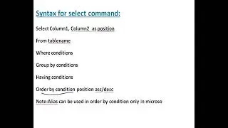 SQL: Introduction to  Select Command