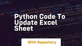 python code to update excel sheet