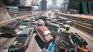 Cyberpunk 2077 Massive Traffic Explosion | 1080p 60fps