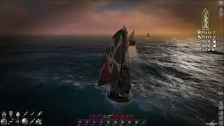 ATLAS EU PVP Pirates. Бригантина против Галеона и 2 Бригантины.