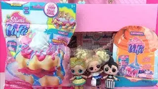 Lol bebeklerle Sürpriz Slimi cafe tatlı tasarım ve süsleme paketi Waffle squishy üstüne slime ezdim