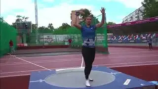 Попытка Алёны Дубицкой на 18.95 в рамках всероссийских соревнований по толканию ядра "Праздник силы"