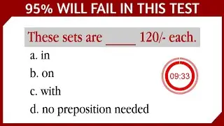 Preposition at in, on. English Grammar Quiz 25