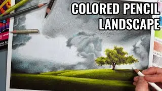 My First Landscape Drawing With Colored Pencils!