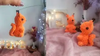 Tutorial crocheted squirrel, crocheted small keychain, crocheted small squirrel