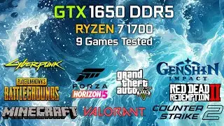GTX 1650 + Ryzen 7 1700 : Test In 9 Games | GTX 1650 Gaming