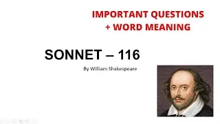 Shakespeare's Sonnet 116 - Summary
