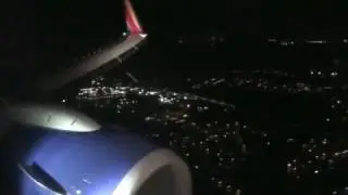 Excellent HD Southwest Airlines Boeing 737 Night Landing at BWI!!!
