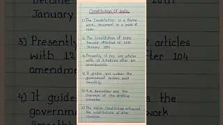 10 Lines Sentences On Constitution Of India 🇮🇳