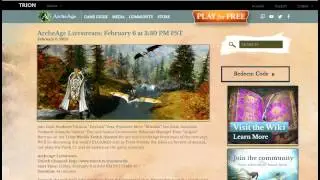 Archeage Trion worlds live stream 2/6/15 3:30 PM pst