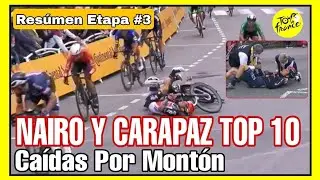 TOP 10 Nairo quintana hoy con Carapaz 🔥 RESÚMEN Etapa 3 🇫🇷 TOUR DE FRANCIA 2021 🇫🇷