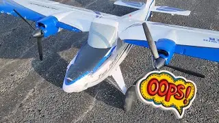 OOPS!  Maiden Flight Of My New E-flite Twin Timber 1.6m BNF!