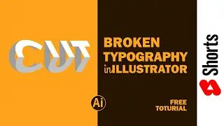 Broken typography art design in Illustrator 
