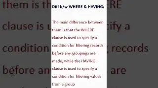 Difference between Having and Where | Beginners Tutorials |  | #shorts #shortsvideo #viral