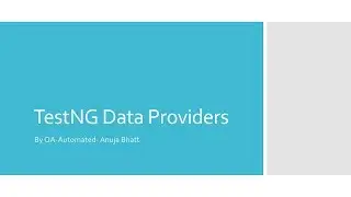 TestNG Data Provider
