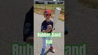 How far can you hit a rubber band ball?!? #baseballswing #baseballlife #baseball #short