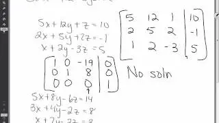 No solution Infinitely many solutions matricies
