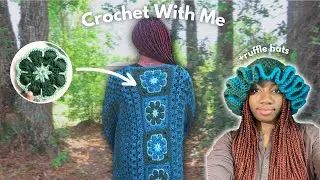 CROCHET WITH ME | Hexagon Cardigan + Ruffle Hats + reading unpopular opinions