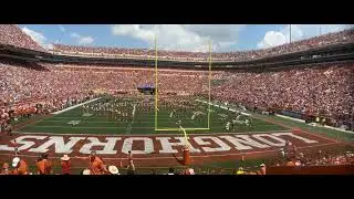 The Longhorn Band plays during the halftime of the game versus Alabama