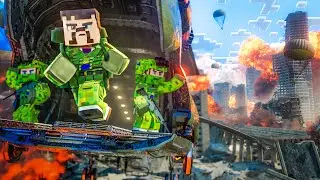 50 Players in a CITY Simulate WAR in Minecraft!