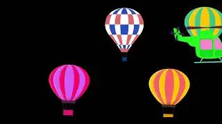 Baby Sensory Fun - Colourful planes, birds, hot air balloons and helicopters