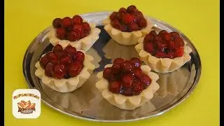 Песочная корзиночка с вишней и творожной начинкой | Рецепт