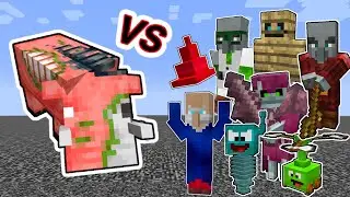 Zoglin Vs. Piglet Structures Monsters in Minecraft Showcase