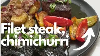 How to make tenderloin steak with chimichurri sauce.