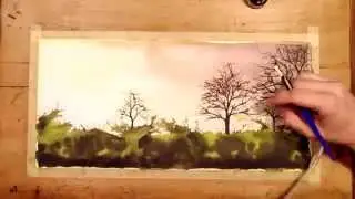 Speed painting - watercolor and ink landscape