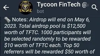 AIRDROP TELEGRAM TYCOON FINTECH ~TFTC