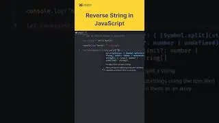 Reverse String in JavaScript #shorts #javascript