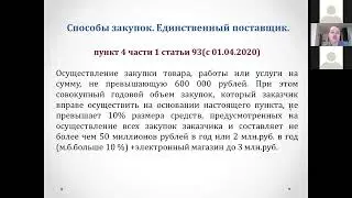 Елена Пластинина. Закупки у единственного поставщика.
