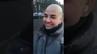 Russian woman reveals bald head ASMR 